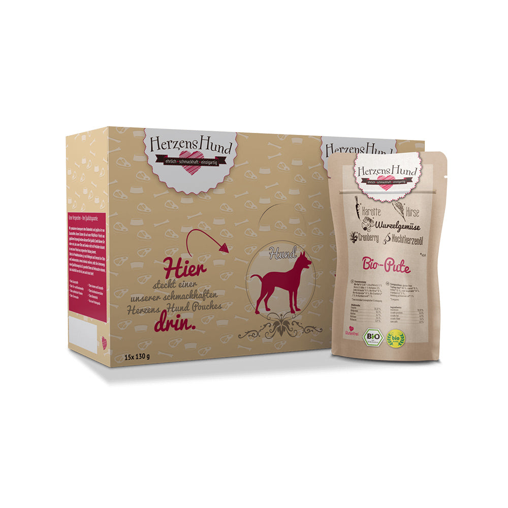 HerzensHund Bio-Pute mit Bio-Gemüse für Hunde