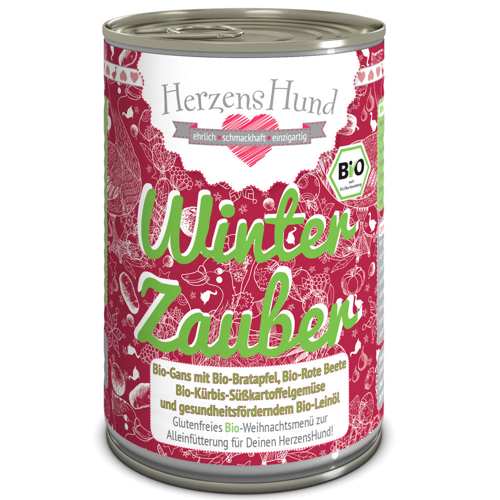 HerzensHund Winterzauber Bio-Gans mit Bio-Bratapfel für Hunde